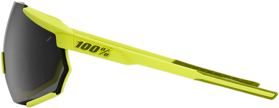 100% Racetrap Sunglasses - Soft Tact Banana - Black Mirror Lens 61037-004-61