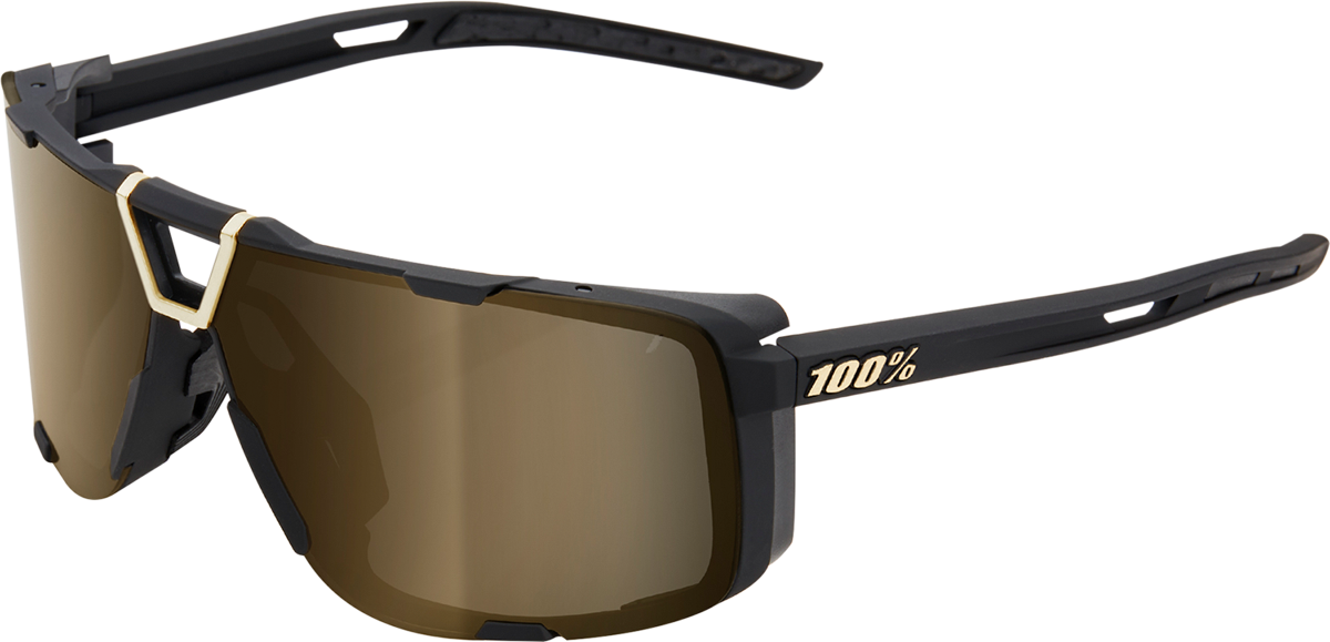 100% Eastcraft Sunglasses - Soft Tact Black - Soft Gold Mirror Lens 61045-258-01