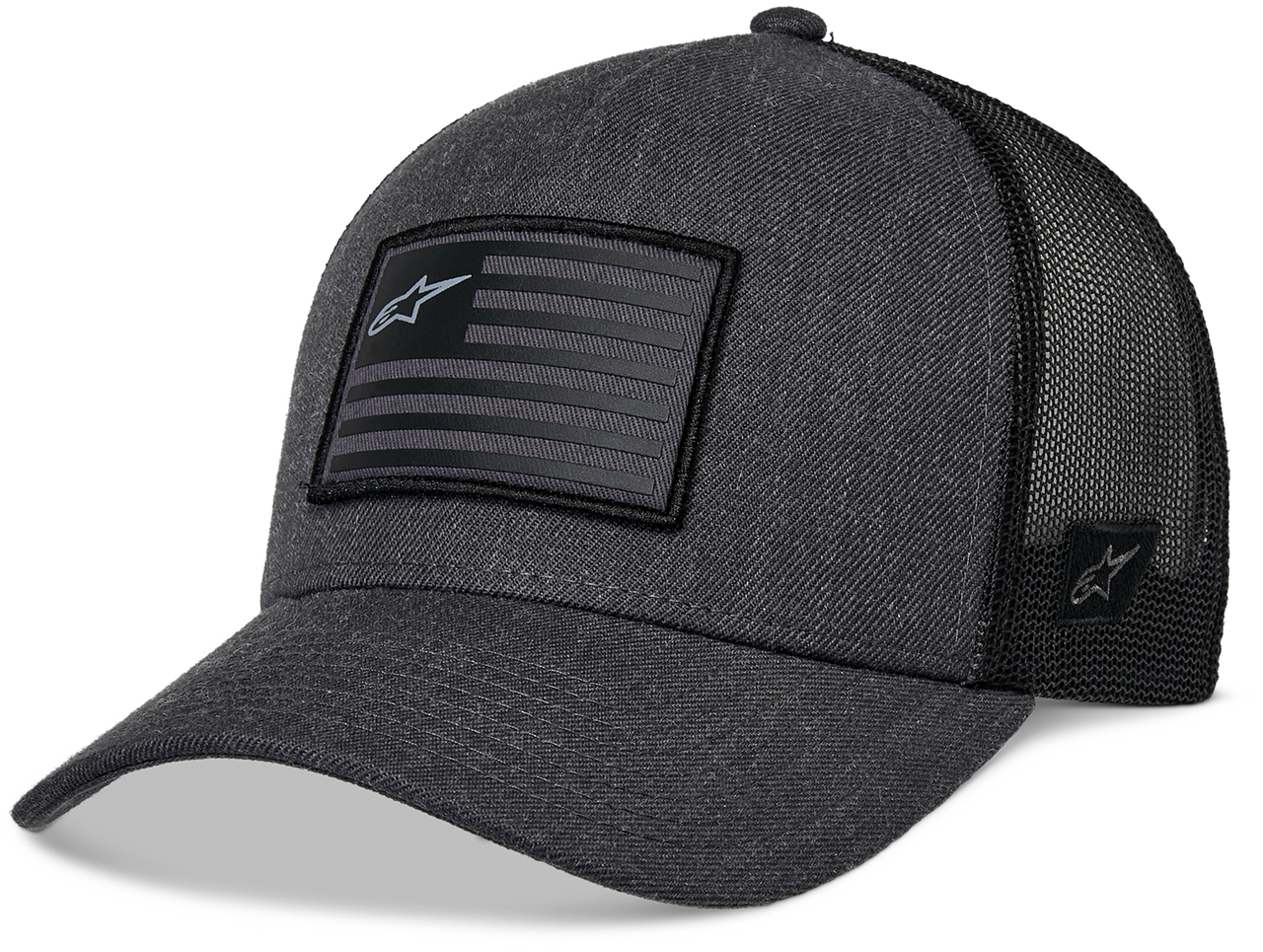 Flag Snapback Hat Charcoal Heather/Black