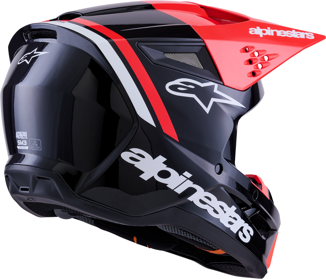 Sm3 Radium Helmet Blk/Red Fluo/White Glossy 2x