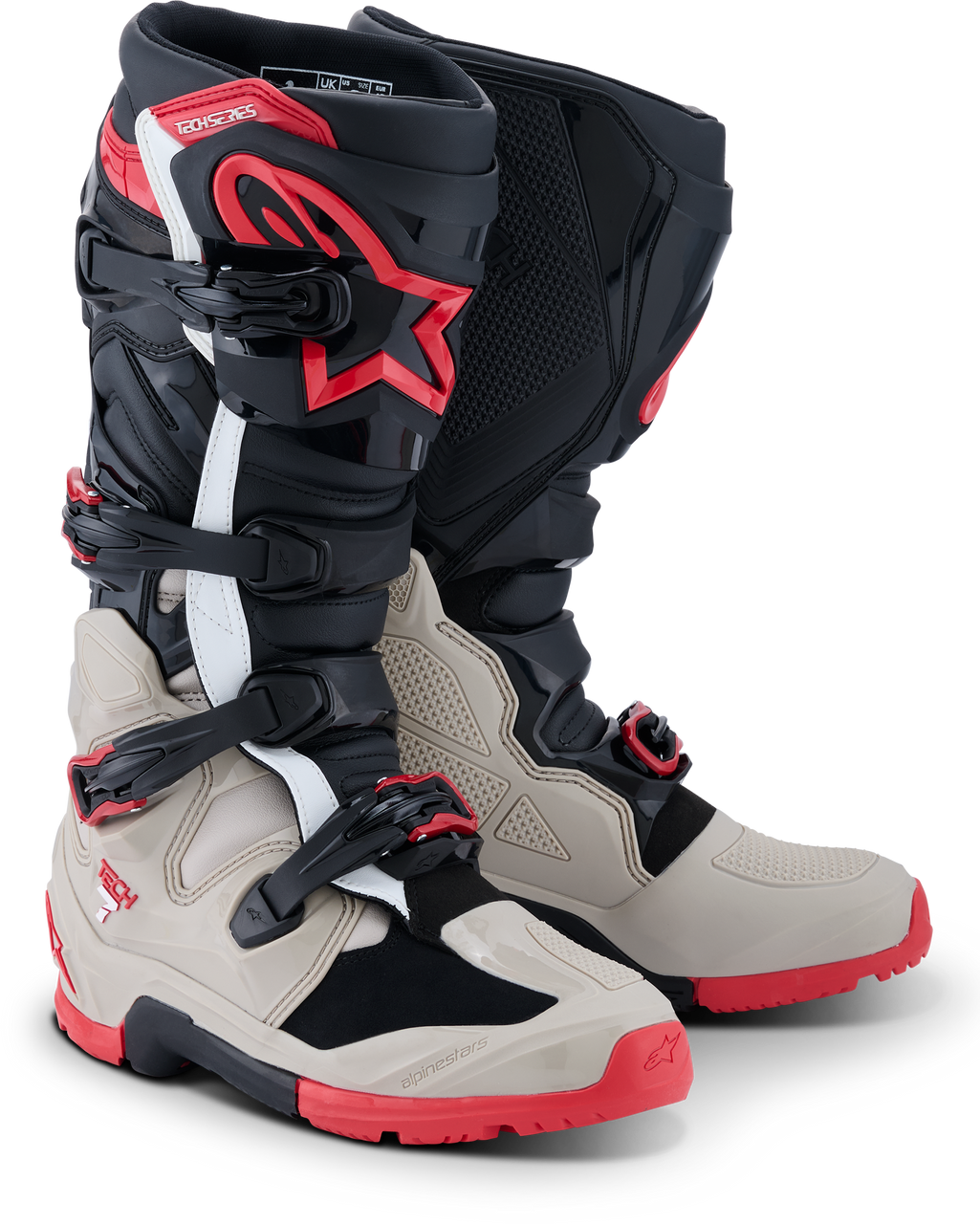 Tech 7 Enduro Blk/Light Gry/Bright Red 12