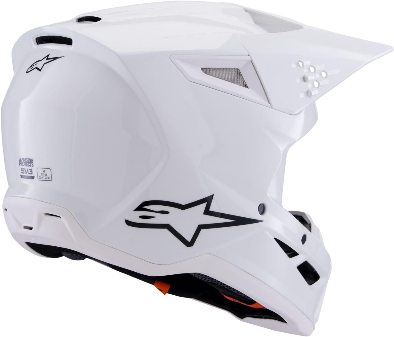 Sm3 Solid Helmet White Glossy Lg