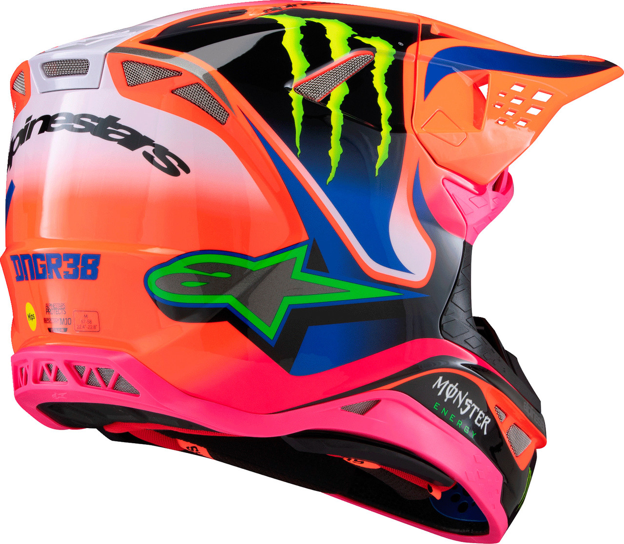 S M10 Deegan Helmet Orng Flo/Prpl/Pnk Fluo Xl