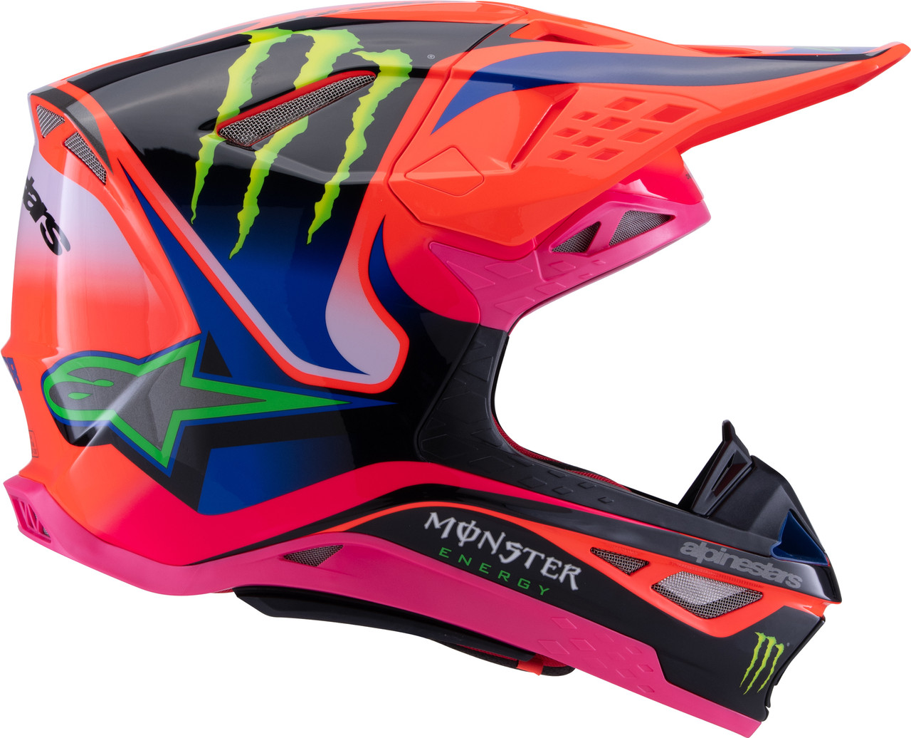 S M10 Deegan Helmet Orng Flo/Prpl/Pnk Fluo Sm