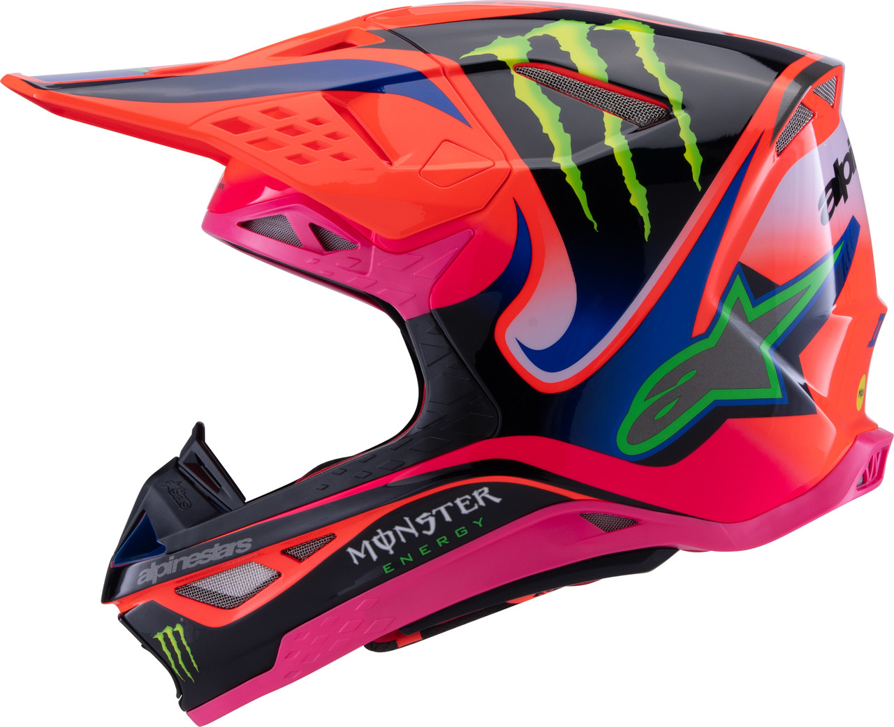 S M10 Deegan Helmet Orng Flo/Prpl/Pnk Fluo Md