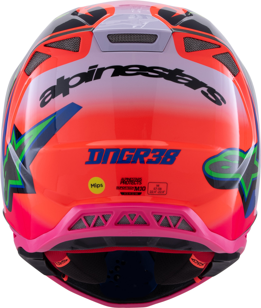 S M10 Deegan Helmet Orng Flo/Prpl/Pnk Fluo Md