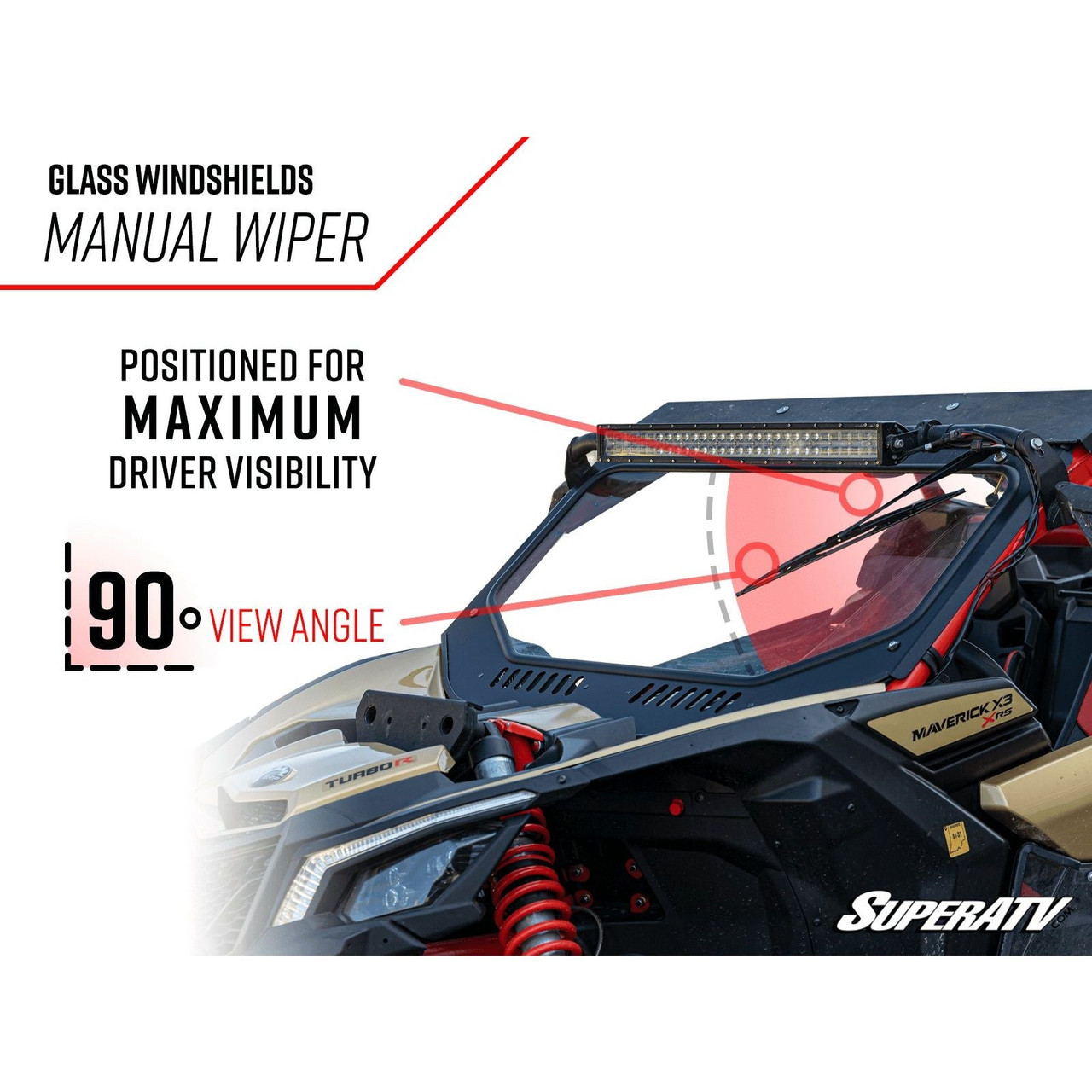 Can Am Maverick Sport Glass Windshield | SuperATV