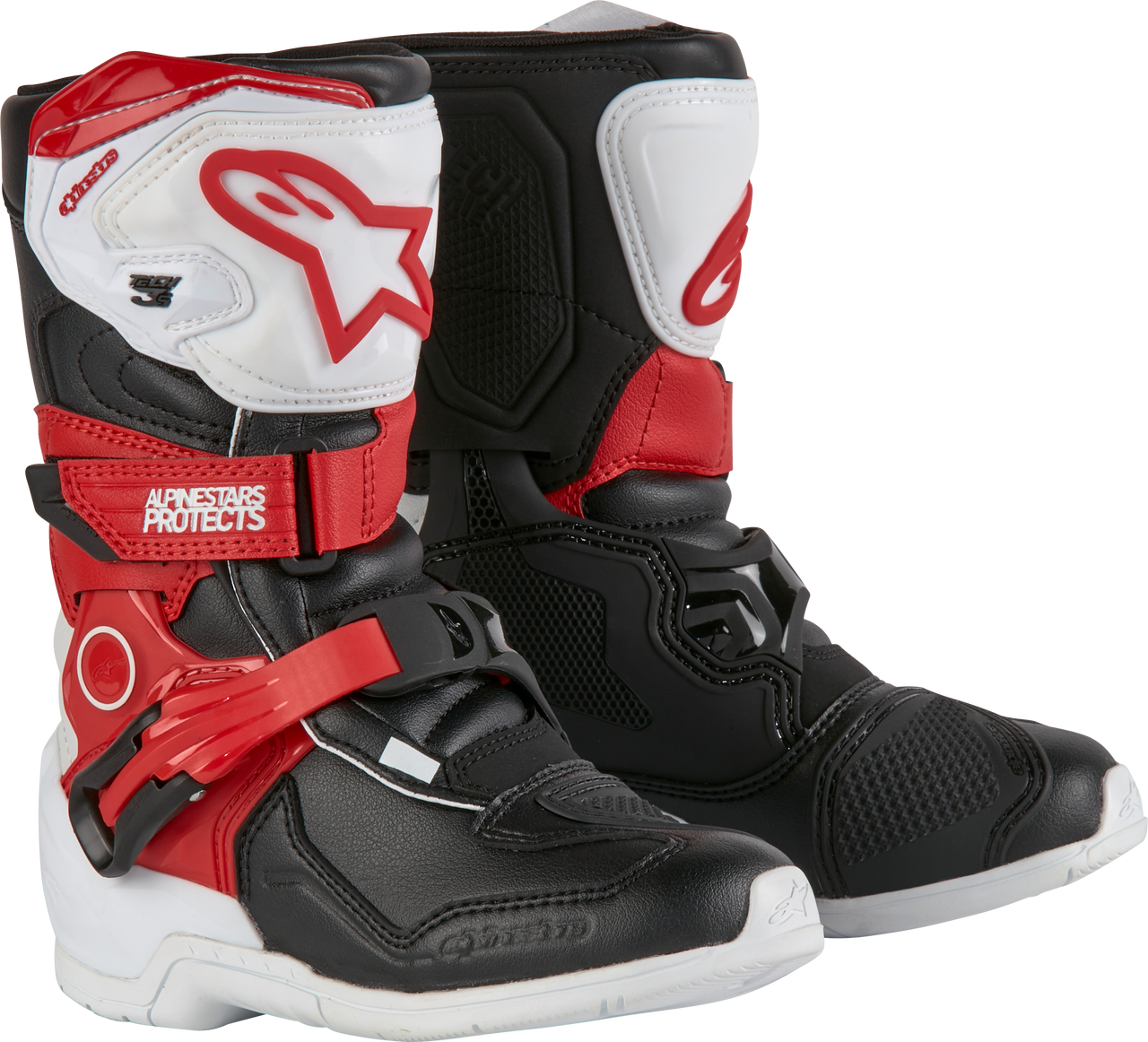 Tech 3s Kids Boots White/Blk/Bt Red Sz 12