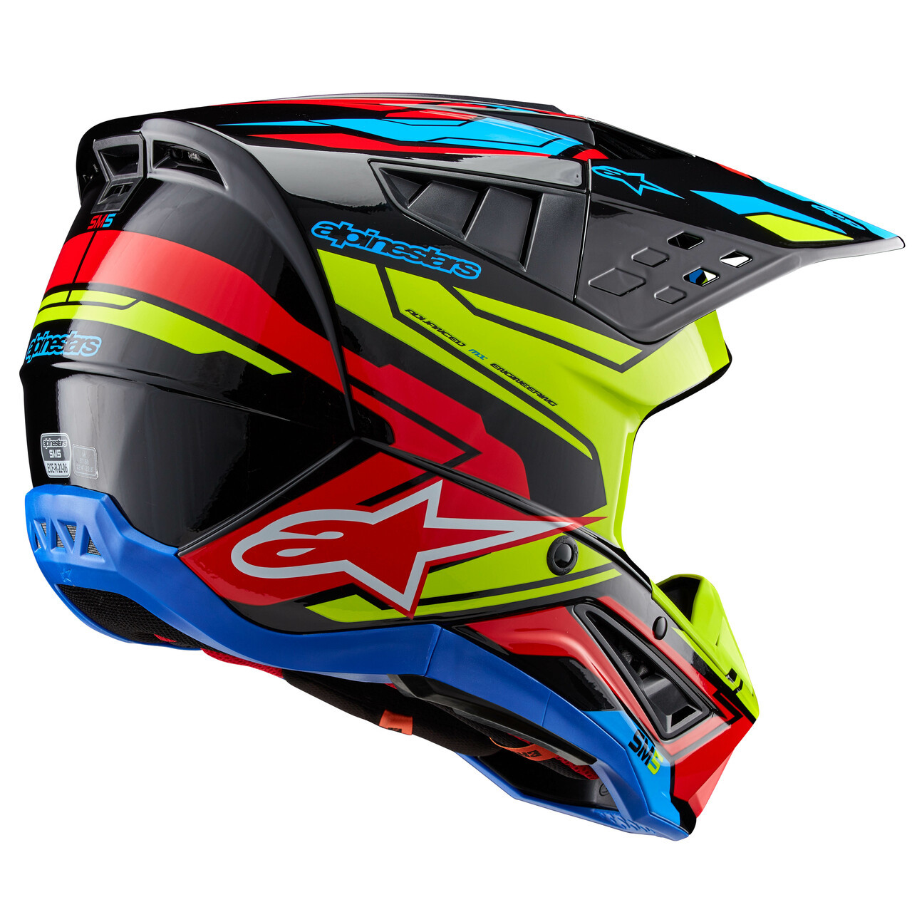 S M5 Action 2 Helmet Blk/Ylw Fluo/Brt Rd Glossy Sm