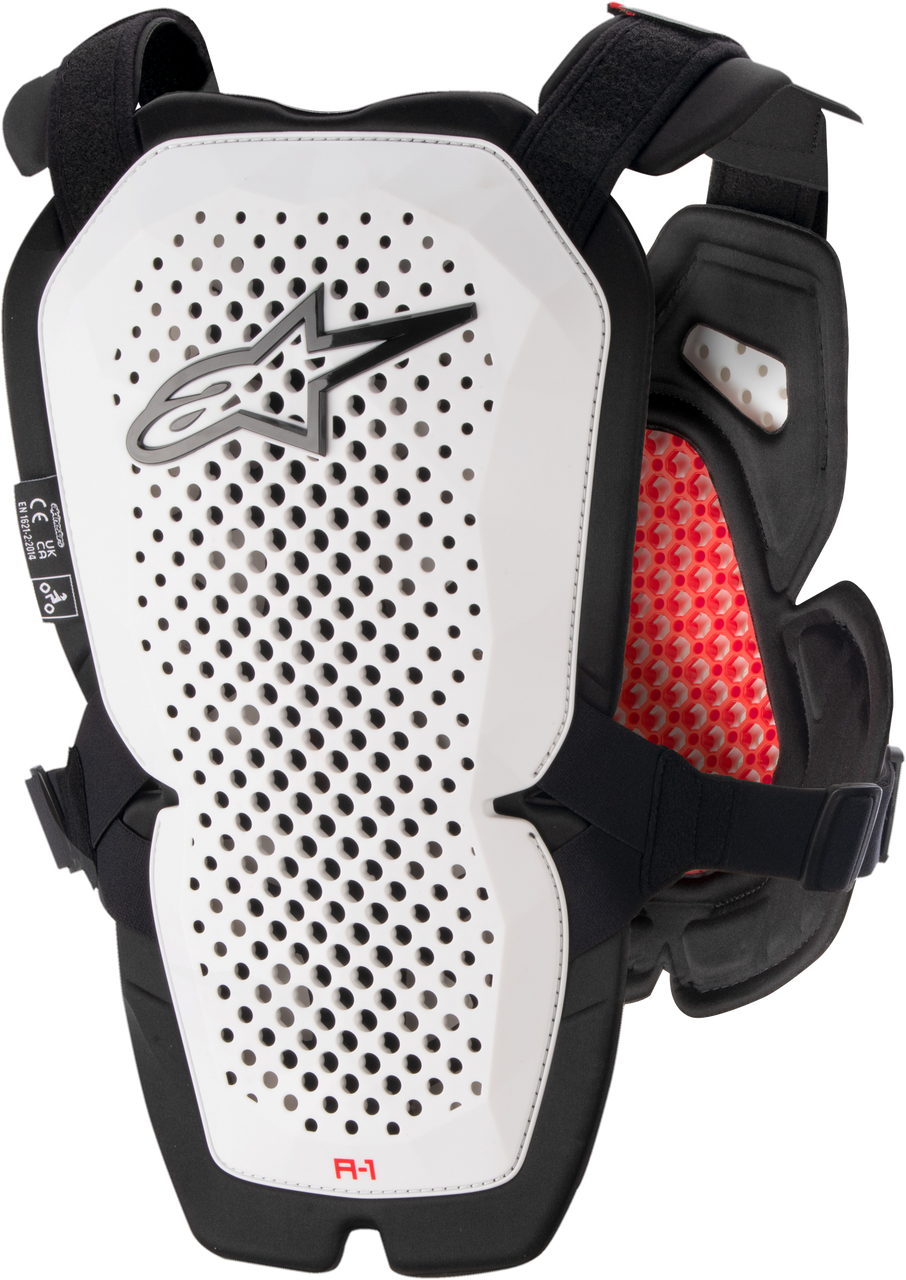 A 1 Chest Protector White/Black/Red Md/Lg