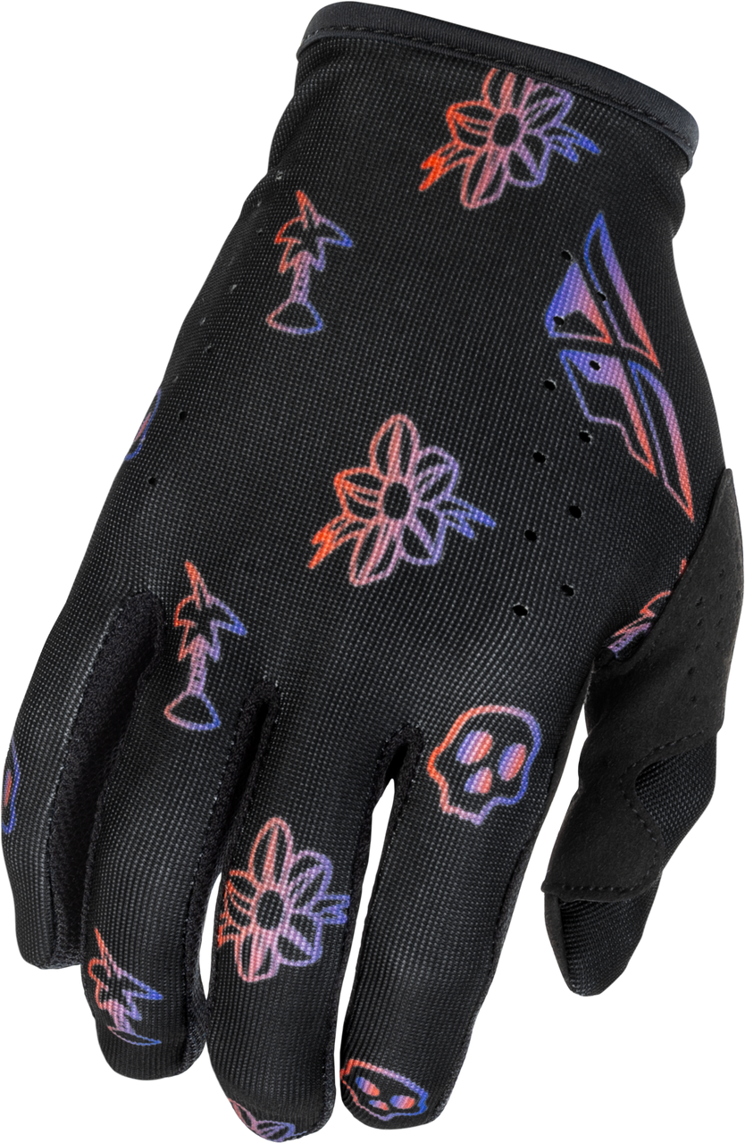 Youth Lite Outline Gloves Black/Red/Purple Yl