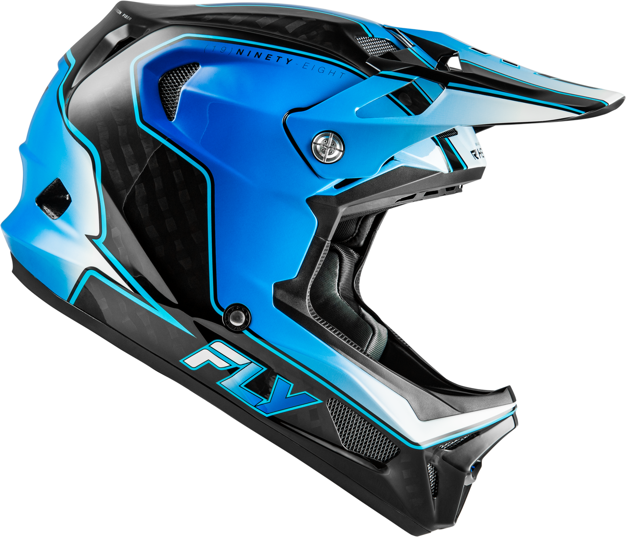 Werx R Flow Carbon Helmet Black Carbon/Blue/White Lg