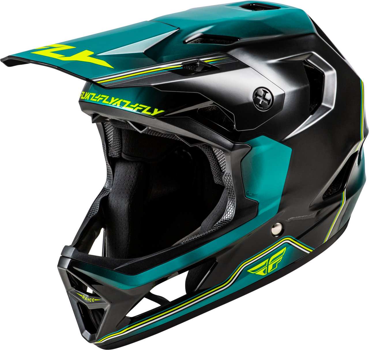 Rayce Repeat Bicycle Helmet Black/Teal/Hi Vis Lg