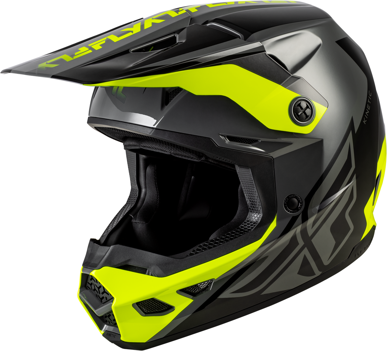 Kinetic Crest Helmet Grey/Black/Hi Vis Lg