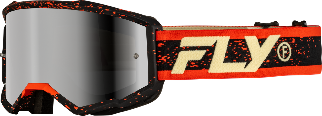 Yth Zone Goggle Blk/Red/Cream W/ Silver Mirror/Smoke Lens