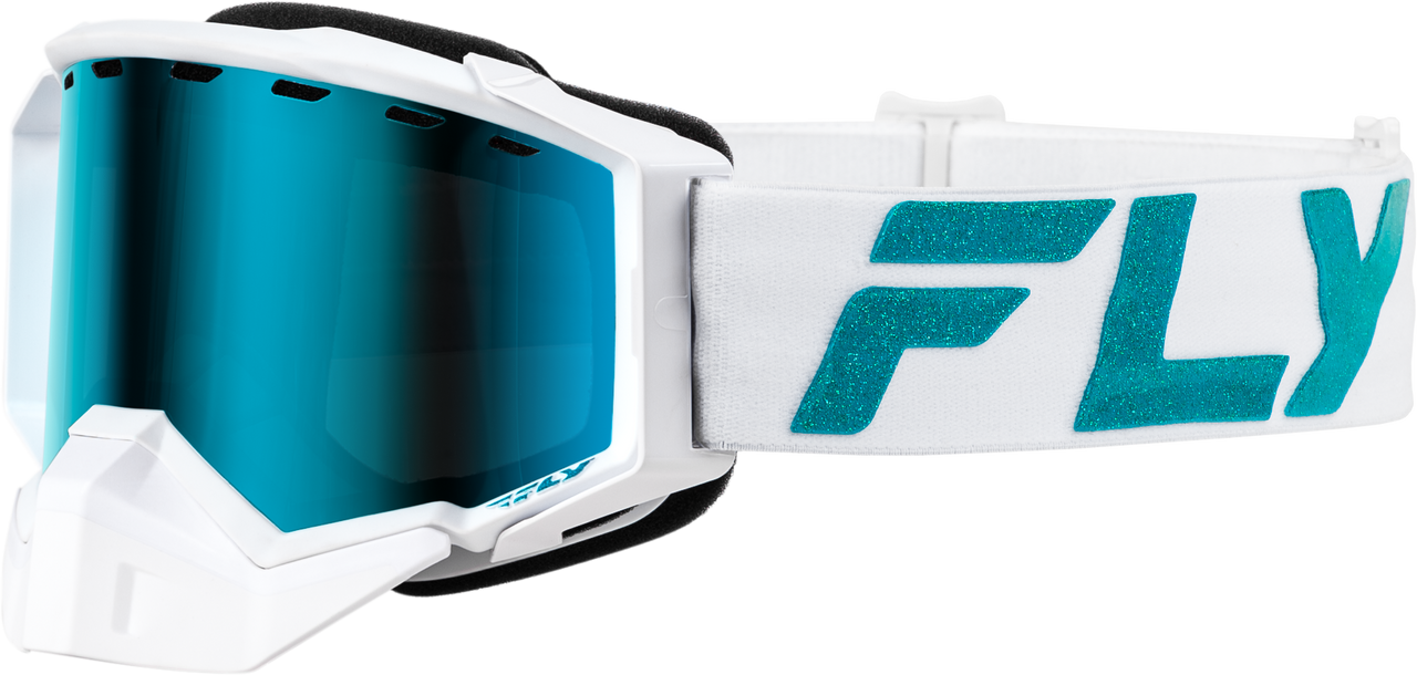 Zone Elite Snw Goggle Wht/Teal W/ Sky Blue/Polarized Smk Lens