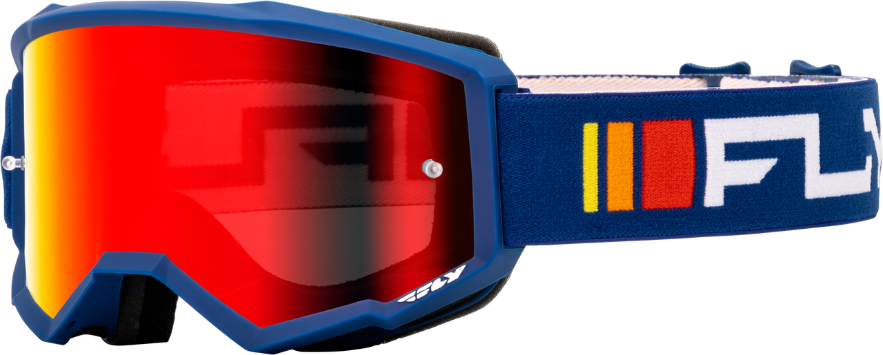 Zone Goggle Navy/White W/ Red Mirror/Smoke Lens
