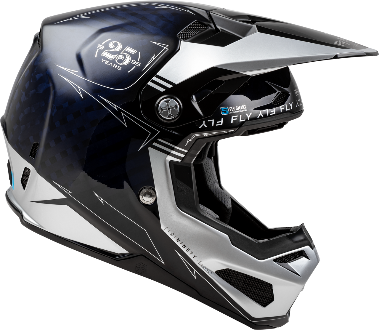 Youth Formula S Carbon Legacy Helmet Blue Carbon/Silver Yl