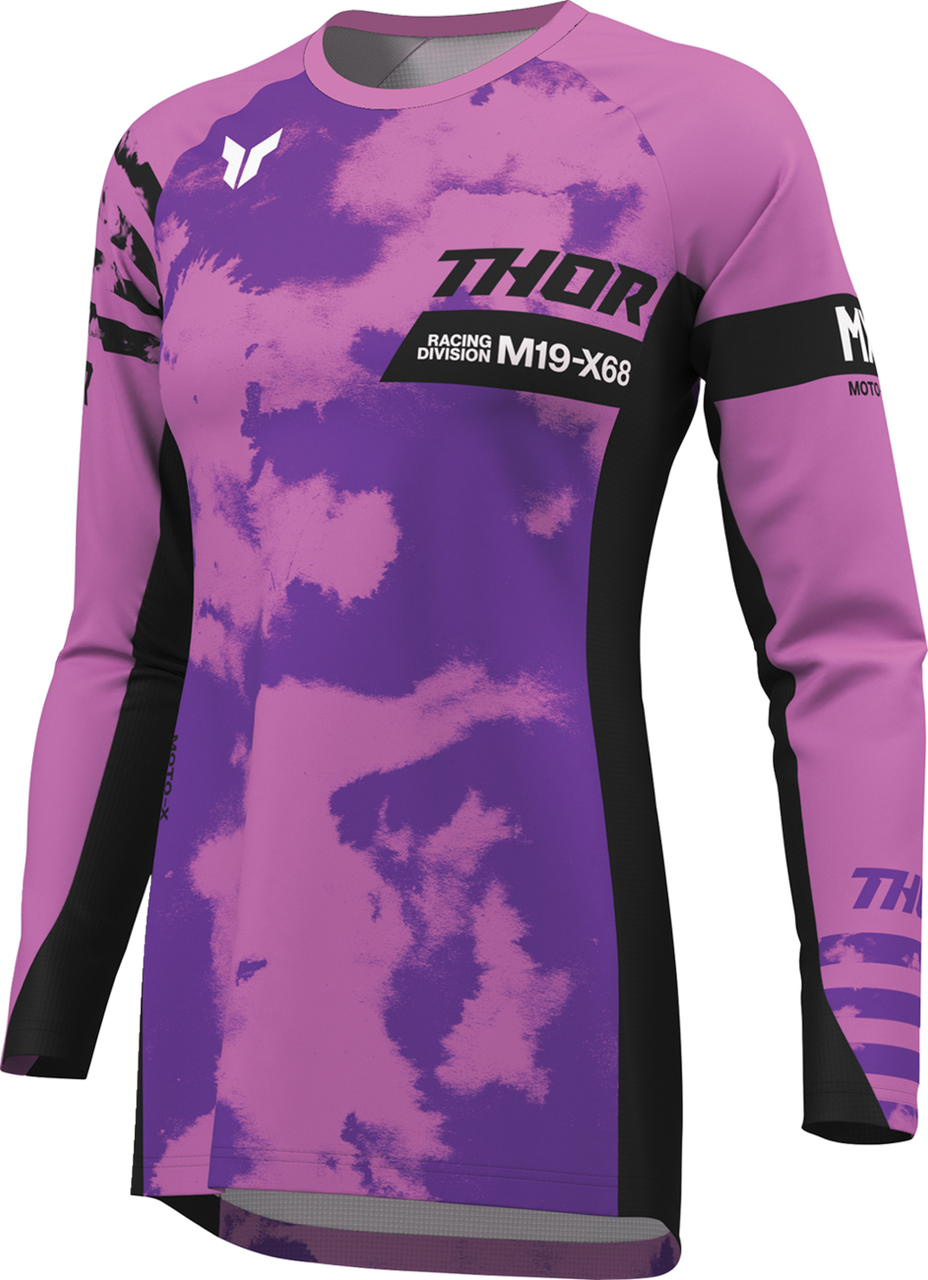 THOR Women's Launchmode Bleach Jersey - Black/Orchid - Small 2911-0341
