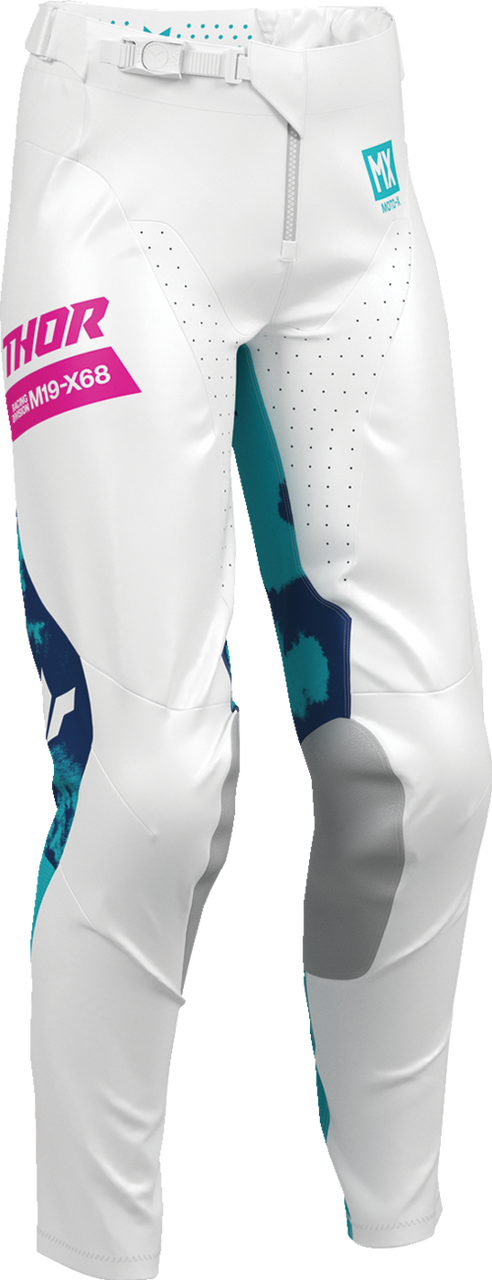 THOR Women's Launchmode Bleach Pants - White/Aqua - US 7/8 2902-0419