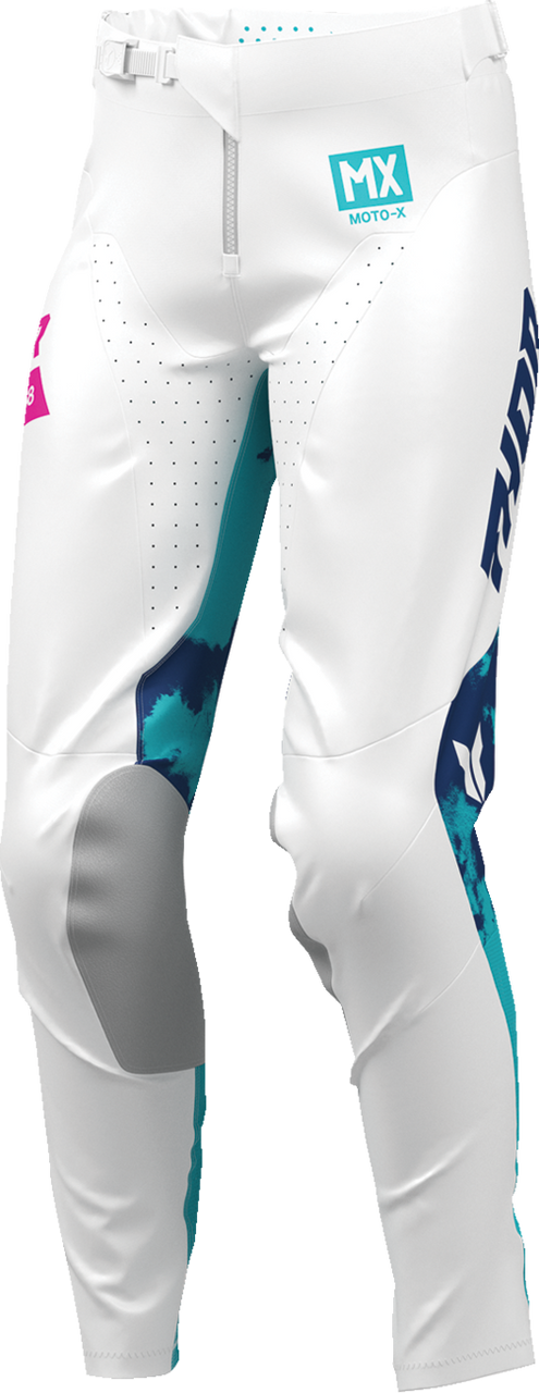THOR Women's Launchmode Bleach Pants - White/Aqua - US 3/4 2902-0417