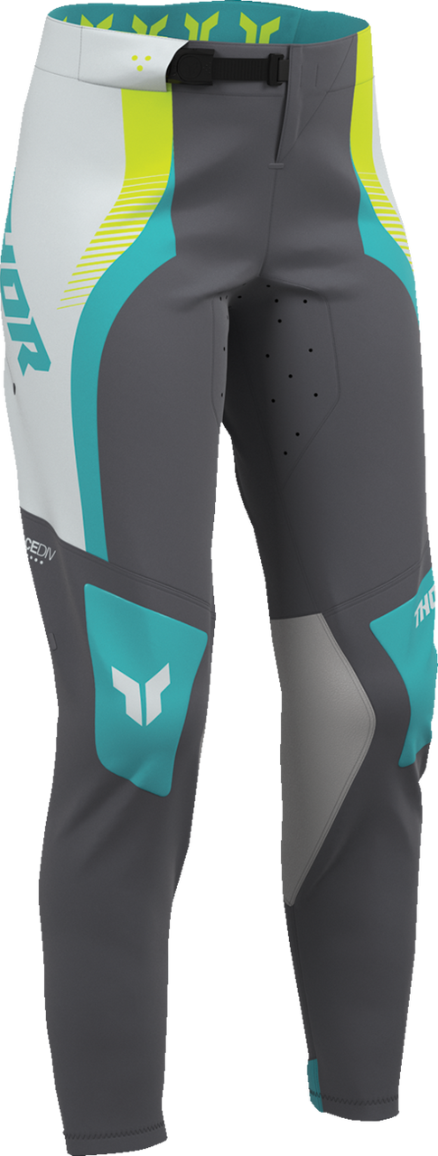 THOR Women's Sportmode Velocity Pants - Gray/Aqua - US 11/12 2902-0413