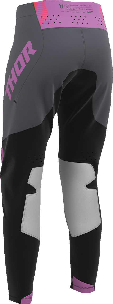 THOR Women's Sportmode Velocity Pants - Black/Orchid - US 13/14 2902-0406