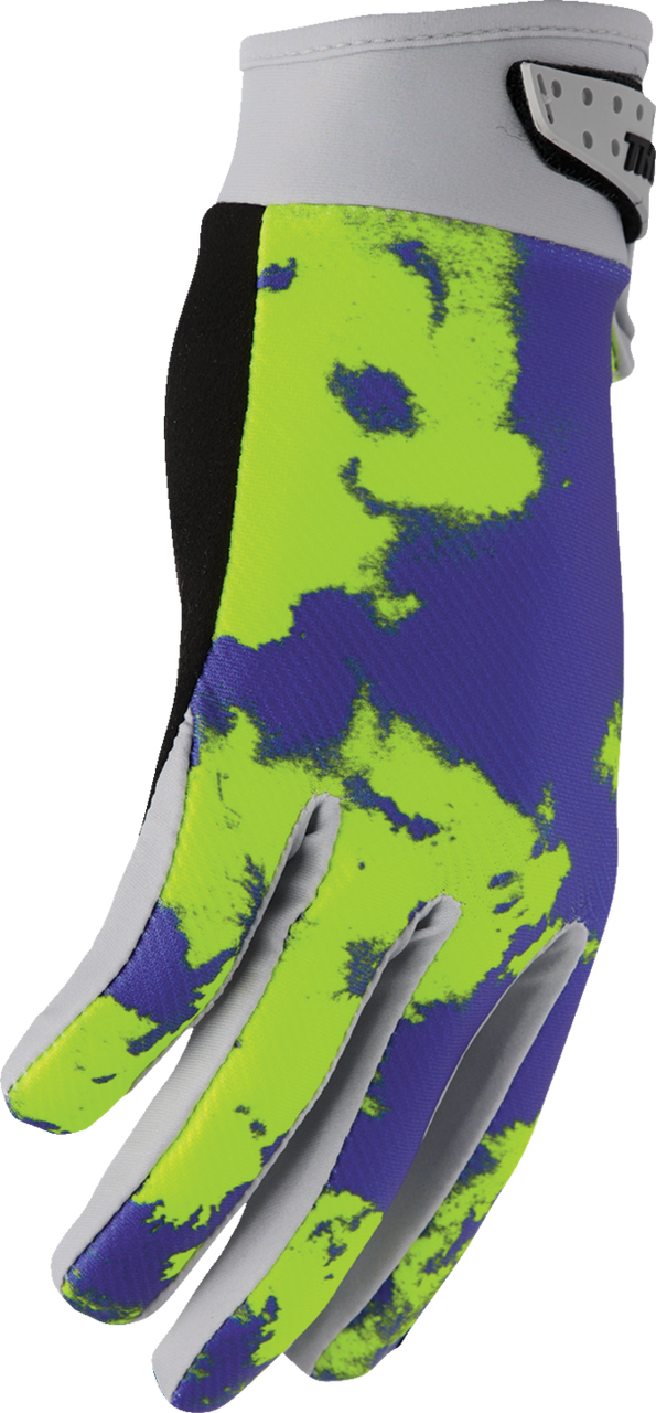 THOR Launchmode Bleach Gloves - Gray/Acid - XS 3330-8319