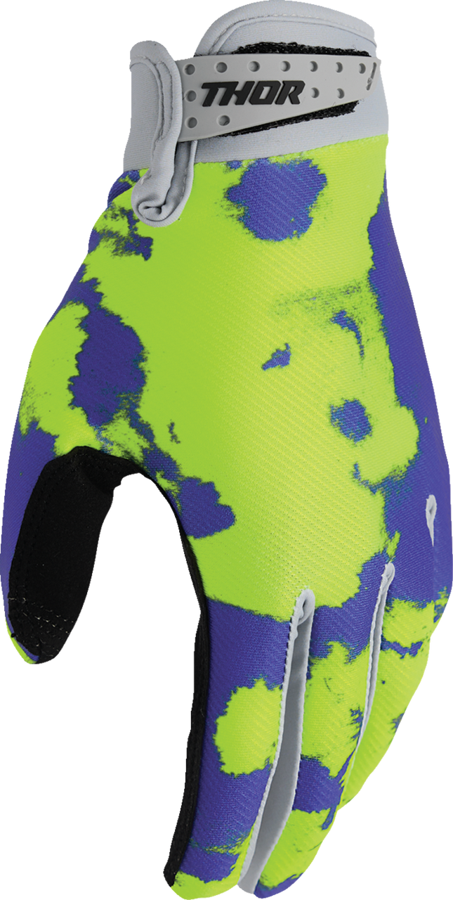 THOR Launchmode Bleach Gloves - Gray/Acid - XS 3330-8319