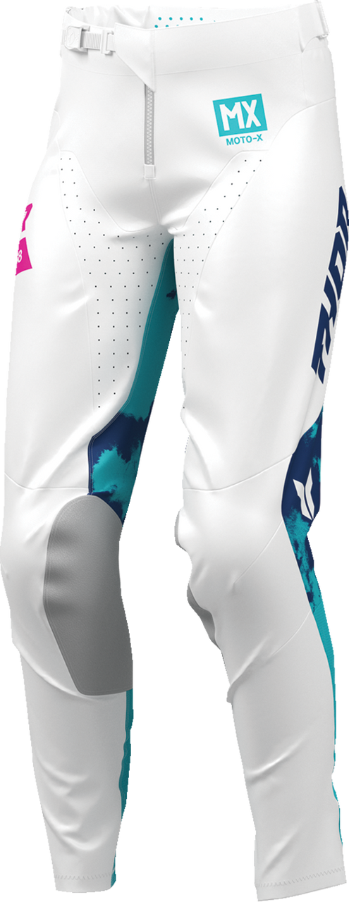 THOR Women's Launchmode Bleach Pants - White/Aqua - US 13/14 2902-0422