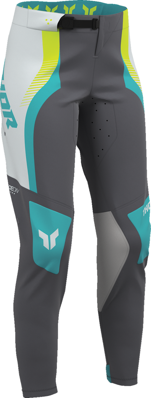 THOR Women's Sportmode Velocity Pants - Gray/Aqua - US 13/14 2902-0414