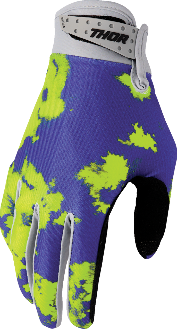 THOR Launchmode Bleach Gloves - Gray/Acid - Small 3330-8320