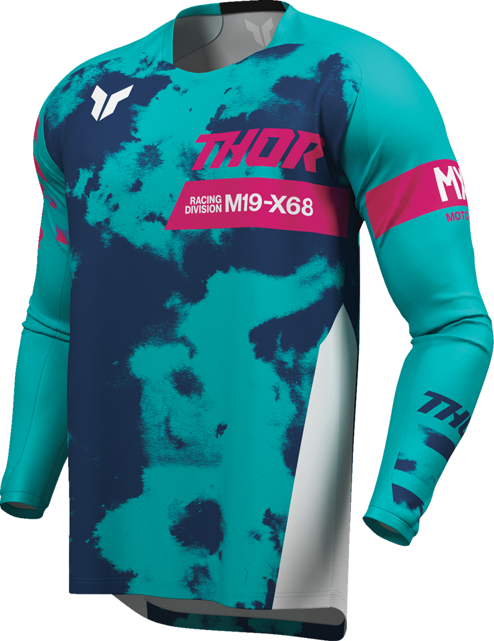 THOR Launchmode Bleach Jersey - White/Aqua - Large 2910-8408