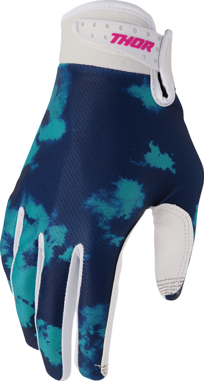 THOR Launchmode Bleach Gloves - White/Aqua - XL 3330-8329