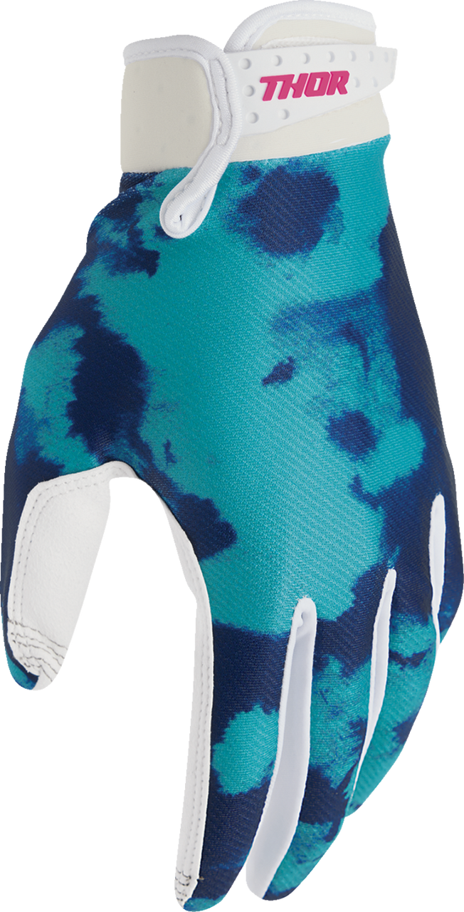 THOR Launchmode Bleach Gloves - White/Aqua - XS 3330-8325