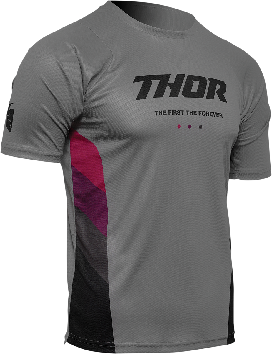 THOR Assist React Short-Sleeve Jersey - Gray/Purple - XL 5120-0178