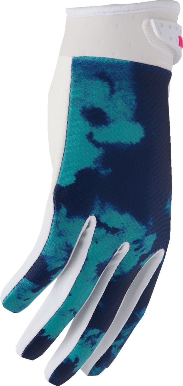 THOR Youth Launchmode Bleach Gloves - White/Aqua - Small 3332-1914