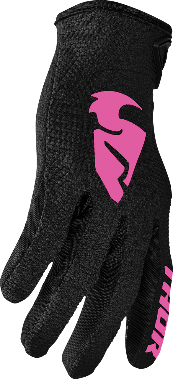 THOR Women's Sector Gloves - Black/Pink - Large 3331-0244