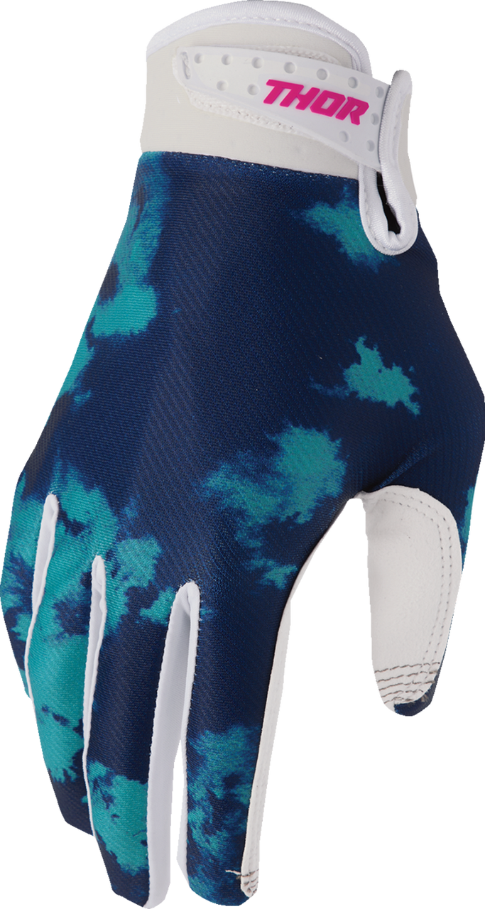 THOR Youth Launchmode Bleach Gloves - White/Aqua - Large 3332-1916