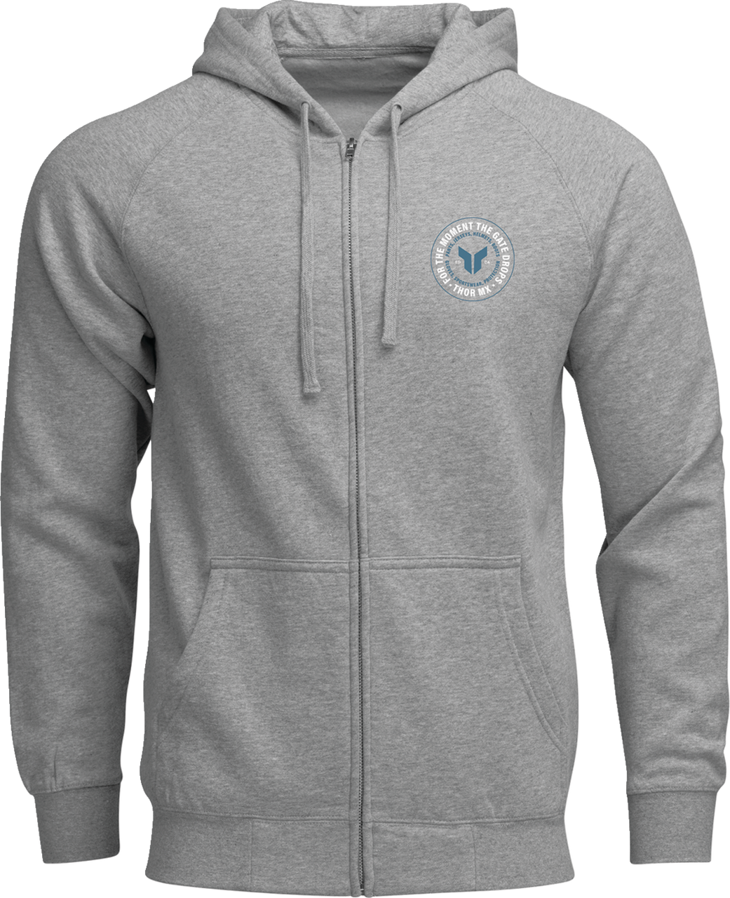 THOR Badge Zip-Up Hoodie - Heather Gray - Medium 3050-7024
