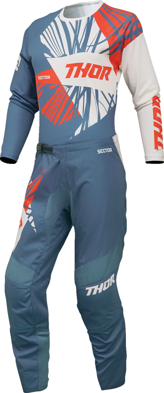 THOR Women's Sector Split Jersey - Blue Steel/Vintage White - Medium 2911-0296
