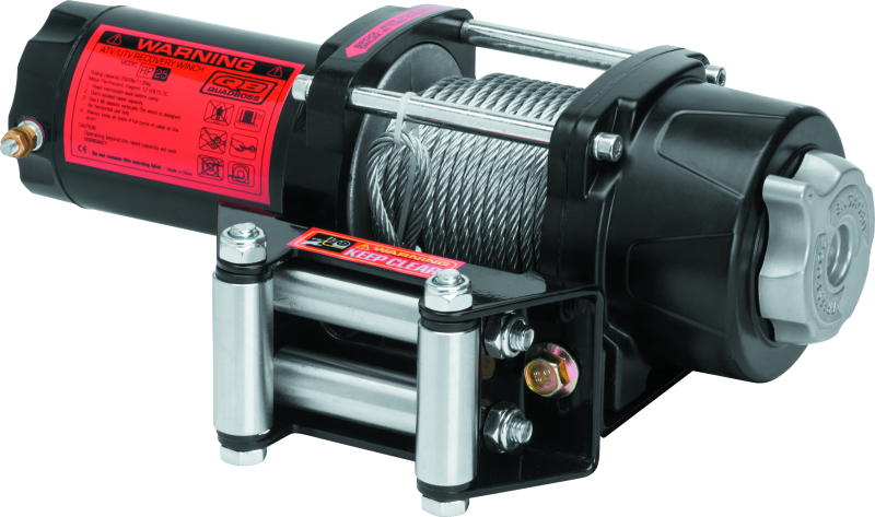 QuadBoss Winch Kit - 39ft x 3/16in Cable - 3hp - Roller Fairlead - Wired Remote - 2500lb