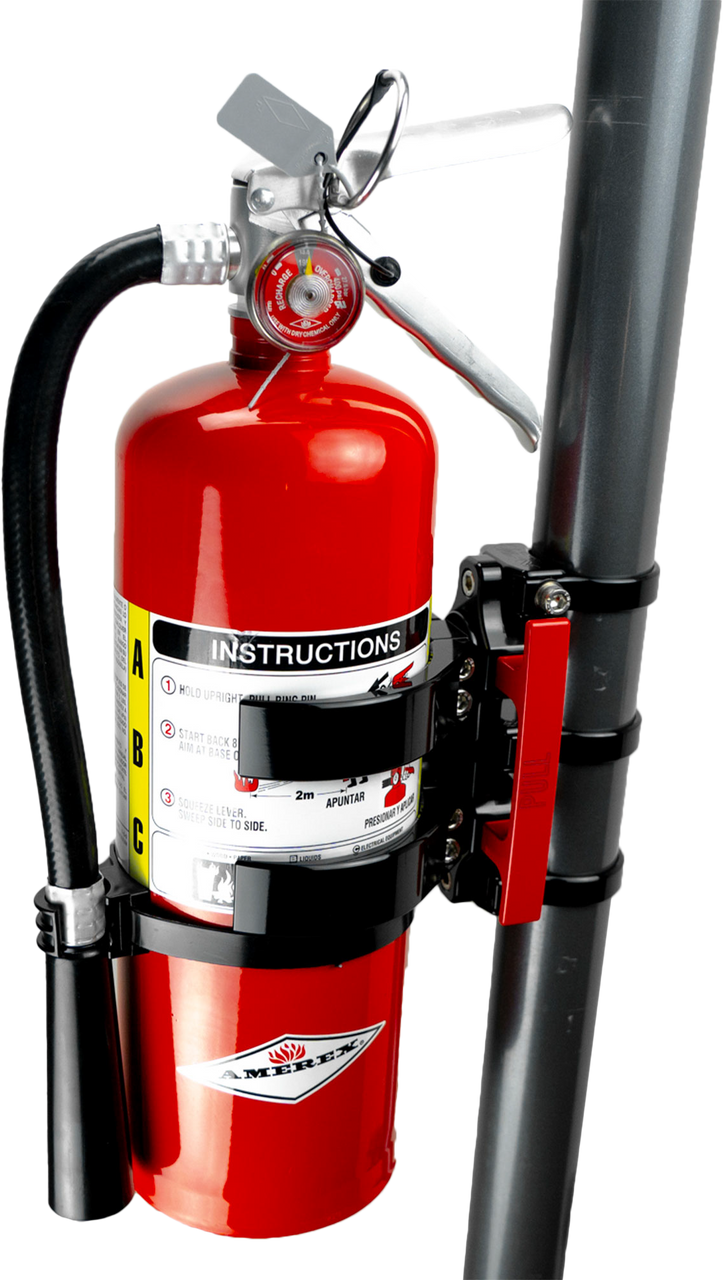 AXIA MODFM5-BK Quick Release Fire Mount for 5lb Amerex Fire Extinguisher - Universal Fit for UTVs with Horizontal Roll Cage Bars