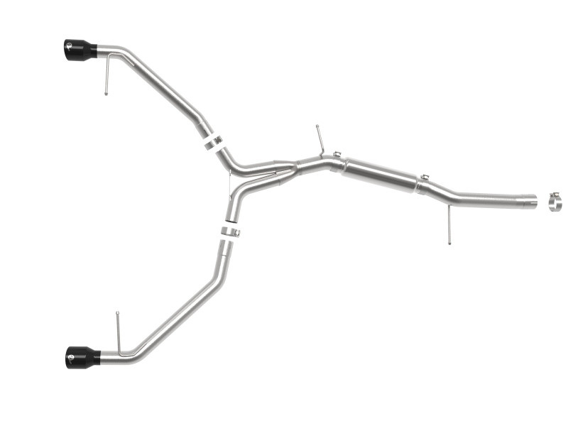 aFe 17-19 Audi A4 (L4-2.0L) MACH Force-Xp Stainless Steel Axle-Back Exhaust System - Black Tip