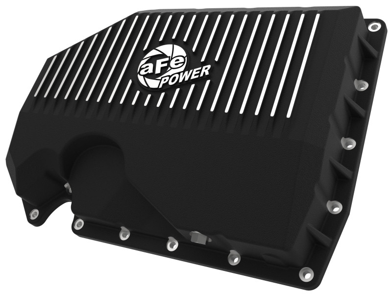 aFe 05-19 VW 1.8L/2.0L w/o Oil Sensor Engine Oil Pan Black POWER Street Series w/ Machined Fins