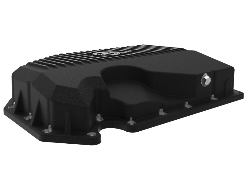 aFe 05-19 VW 1.8L/2.0L w/o Oil Sensor Engine Oil Pan Black POWER Street Series w/ Machined Fins