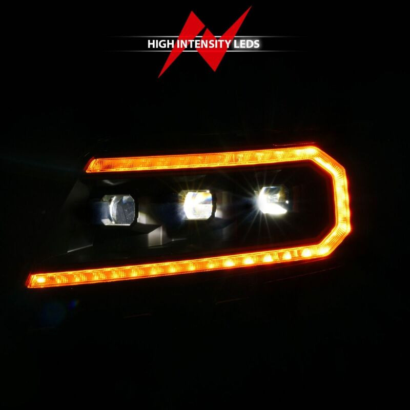 ANZO 15-22 Chevy Colorado Full LED Headlights w/ Initiation (Amber DRL) - Black