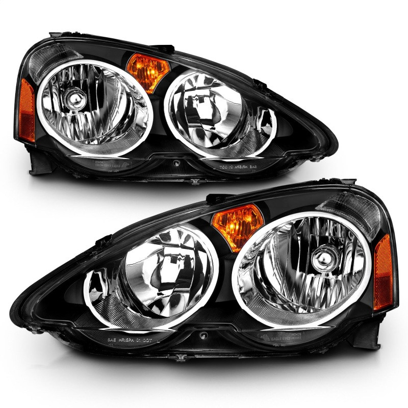 ANZO 2002-2004 Acura RSX Crystal Headlights Black