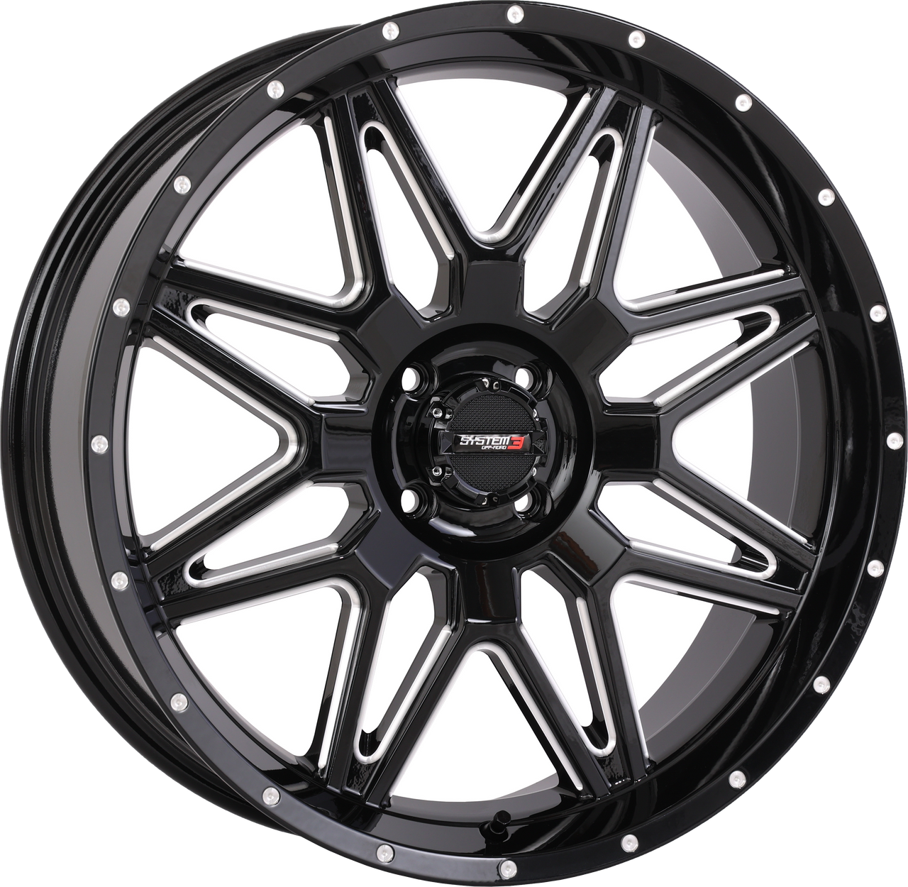 St7 Wheel 20x7 4+3 (+10mm) 4/110 Gloss Black Milled
