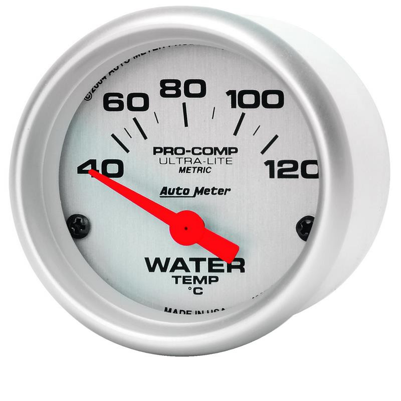 Autometer Ultra-Lite 52mm 40-120 Deg C Short Sweep Electronic Water Temp Gauge